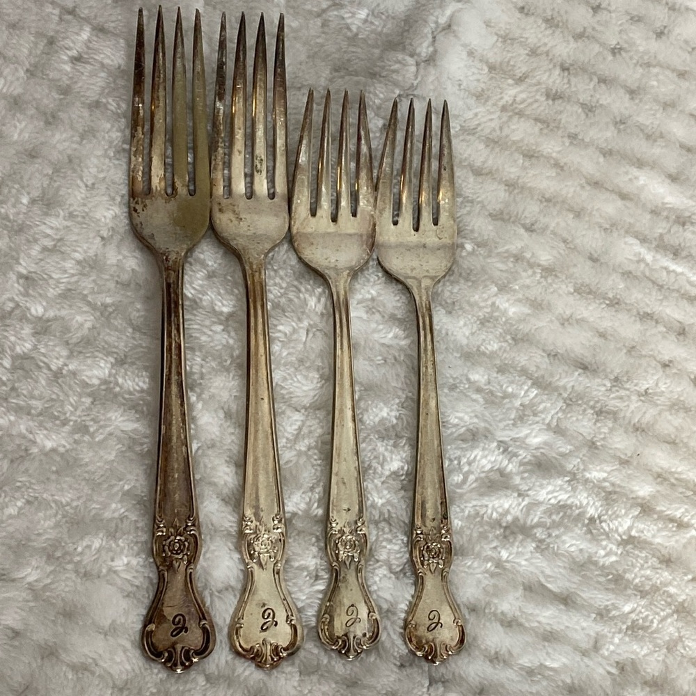 Old Company plate vintage engraved forks